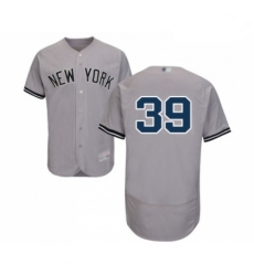 Mens New York Yankees 39 Drew Hutchison Grey Road Flex Base Authentic Collection Baseball Jersey