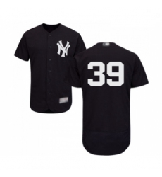 Mens New York Yankees 39 Drew Hutchison Navy Blue Alternate Flex Base Authentic Collection Baseball Jersey 