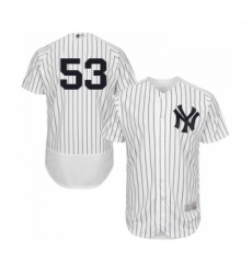 Mens New York Yankees 53 Zach Britton White Home Flex Base Authentic Collection Baseball Jersey