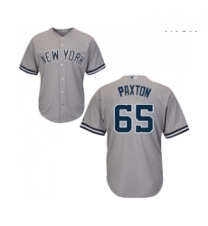 Mens New York Yankees 65 James Paxton Replica Grey Road Baseball Jersey 