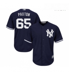 Mens New York Yankees 65 James Paxton Replica Navy Blue Alternate Baseball Jersey 