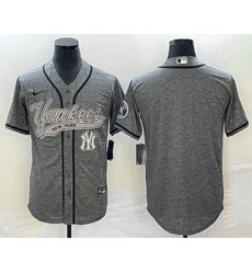 Men's New York Yankees Blank Grey Gridiron Cool Base Stitched Baseball Jerseys