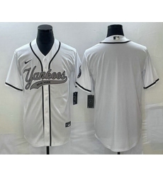Men's New York Yankees Blank White Cool Base Stitched Baseball Jerseys
