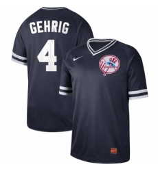 Mens Nike New York Yankees 4 Lou Gehrig Navy Authentic Cooperstown Collection Stitched Baseball Jerse