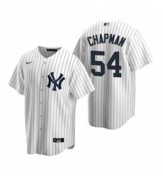 Mens Nike New York Yankees 54 Aroldis Chapman White Home Stitched Baseball Jerse