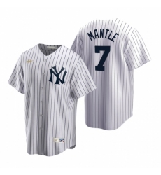Mens Nike New York Yankees 7 Mickey Mantle White Cooperstown Collection Home Stitched Baseball Jerse