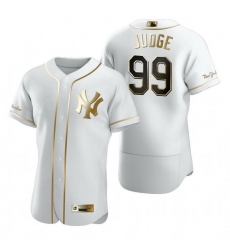 New York Yankees 99 Aaron Judge White Nike Mens Authentic Golden Edition MLB Jersey