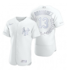 Yankees 13 Alex Rodriguez White Nike Flexbase Fashion Jersey