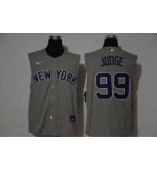 Yankees 99 Aaron Judge Gray Nike Cool Base Sleeveless Jersey