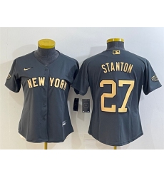 Women New York Yankees 27 Giancarlo Stanton 2022 All Star Charcoal Stitched Baseball Jersey