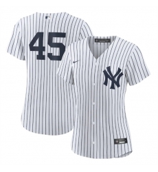 Women New York Yankees 45 Gerrit Cole White Cool Base Stitched Jersey