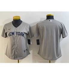 Women New York Yankees Blank Grey Cool Base Stitched Jersey