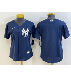Women New York Yankees Blank Navy Stitched Baseball Jersey
