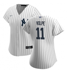 Women Nike New York Yankees 11 Anthony Volpe White Home Stitched Baseball Jersey