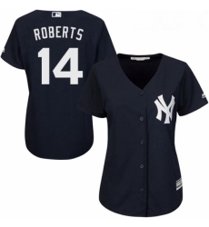 Womens Majestic New York Yankees 14 Brian Roberts Replica Navy Blue Alternate MLB Jersey