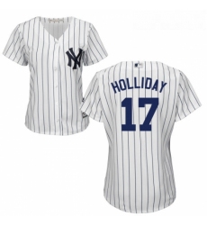 Womens Majestic New York Yankees 17 Matt Holliday Authentic White Home MLB Jersey