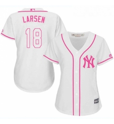 Womens Majestic New York Yankees 18 Don Larsen Authentic White Fashion Cool Base MLB Jersey