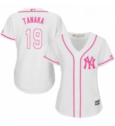 Womens Majestic New York Yankees 19 Masahiro Tanaka Replica White Fashion Cool Base MLB Jersey