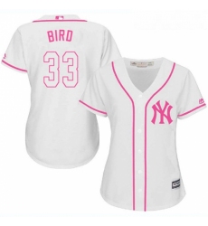 Womens Majestic New York Yankees 33 Greg Bird Replica White Fashion Cool Base MLB Jersey