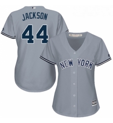 Womens Majestic New York Yankees 44 Reggie Jackson Authentic Grey Road MLB Jersey