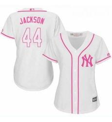 Womens Majestic New York Yankees 44 Reggie Jackson Replica White Fashion Cool Base MLB Jersey