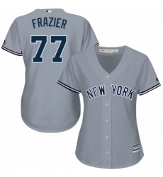 Womens Majestic New York Yankees 77 Clint Frazier Authentic Grey Road MLB Jersey 