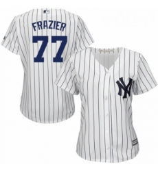 Womens Majestic New York Yankees 77 Clint Frazier Authentic White Home MLB Jersey 