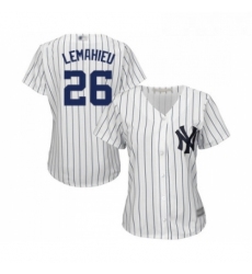 Womens New York Yankees 26 DJ LeMahieu Authentic White Home Baseball Jersey 