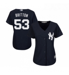 Womens New York Yankees 53 Zach Britton Authentic Navy Blue Alternate Baseball Jersey 