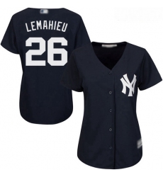 Yankees #26 DJ LeMahieu Navy Blue Alternate Women Stitched Baseball Jersey