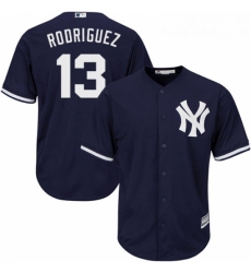 Youth Majestic New York Yankees 13 Alex Rodriguez Authentic Navy Blue Alternate MLB Jersey