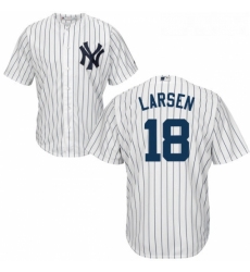 Youth Majestic New York Yankees 18 Don Larsen Authentic White Home MLB Jersey