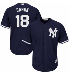 Youth Majestic New York Yankees 18 Johnny Damon Replica Navy Blue Alternate MLB Jersey