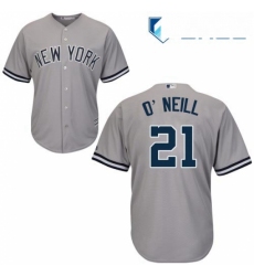 Youth Majestic New York Yankees 21 Paul ONeill Replica Grey Road MLB Jersey