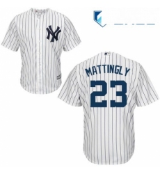 Youth Majestic New York Yankees 23 Don Mattingly Replica White Home MLB Jersey