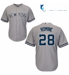 Youth Majestic New York Yankees 28 Austin Romine Authentic Grey Road MLB Jersey