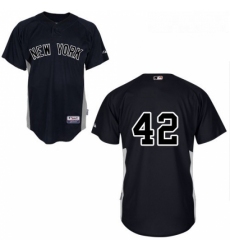 Youth Majestic New York Yankees 42 Mariano Rivera Replica Black MLB Jersey