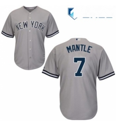 Youth Majestic New York Yankees 7 Mickey Mantle Authentic Grey Road MLB Jersey