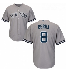 Youth Majestic New York Yankees 8 Yogi Berra Authentic Grey Road MLB Jersey