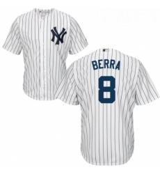 Youth Majestic New York Yankees 8 Yogi Berra Replica White Home MLB Jersey