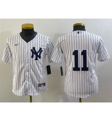 Youth New York Yankees 11 Anthony Volpe White Cool Base Stitched Baseball JerseyS