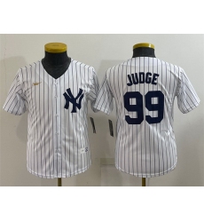 Youth New York Yankees 99 Aaron Judge White Stitched Baseball Jersey