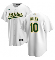 Men Oakland Athletics 10 Nick Allen White Cool Base Stitched Jersey