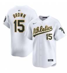 Men Oakland Athletics 15 Seth Brown White Home Limited Stitched Jersey