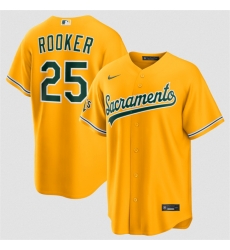 Men Oakland Athletics  25 Brent Rooker 2026 Yellow Alternate Sacramento Celebrating 125 Years Vapor Limited Stitched Baseball Jersey