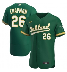 Men Oakland Athletics 26 Matt Chapman Men Nike Kelly Green Alternate 2020 Flex Base Player MLB Jersey