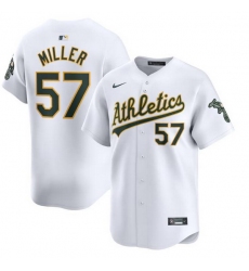 Men Oakland Athletics 57 Mason Miller White Home Limited Stitched Jersey