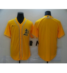 Men Oakland Athletics Blank Yellow Stitched MLB Cool Base Nike Jersey