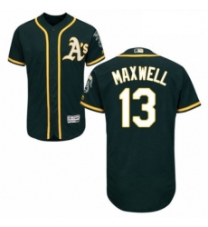 Mens Majestic Oakland Athletics 13 Bruce Maxwell Green Alternate Flex Base Authentic Collection MLB Jersey 