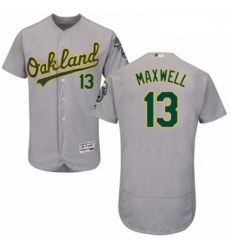 Mens Majestic Oakland Athletics 13 Bruce Maxwell Grey Road Flex Base Authentic Collection MLB Jersey